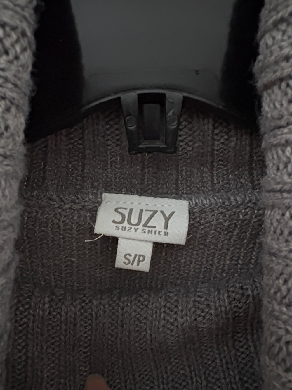Suzy Shier Gray Cowl Neck Sweater - Picture 4 of 13
